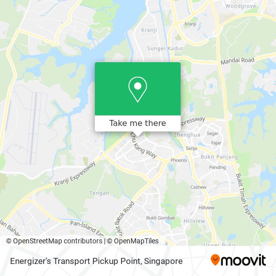 Energizer's Transport Pickup Point map