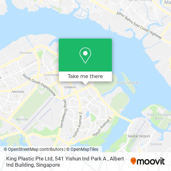 King Plastic Pte Ltd, 541 Yishun Ind Park A , Albert Ind Building map