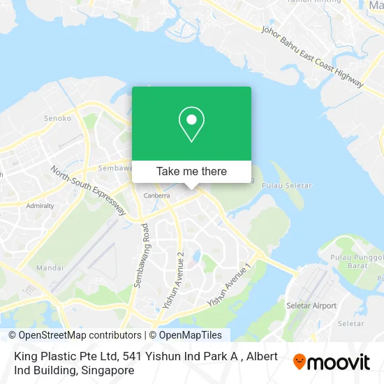 King Plastic Pte Ltd, 541 Yishun Ind Park A , Albert Ind Building map