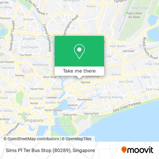 Sims Pl Ter Bus Stop (80289) map