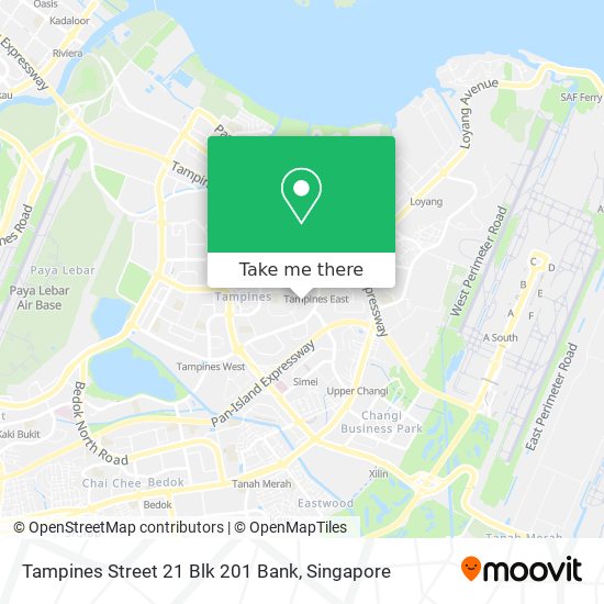 Tampines Street 21 Blk 201 Bank map