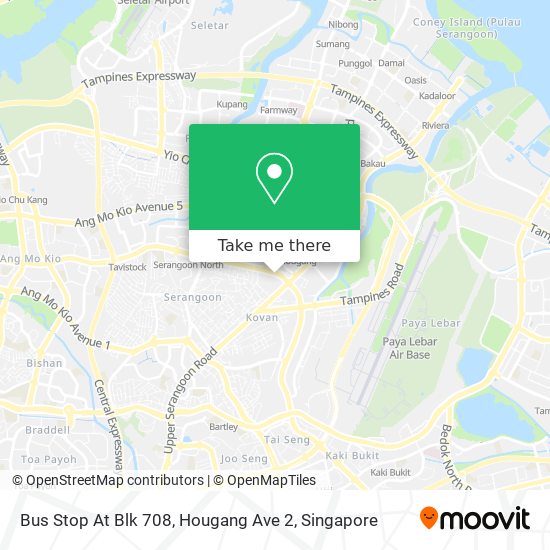 Bus Stop At Blk 708, Hougang Ave 2 map