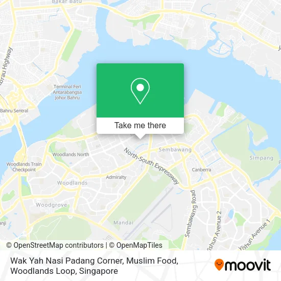 Wak Yah Nasi Padang Corner, Muslim Food, Woodlands Loop map