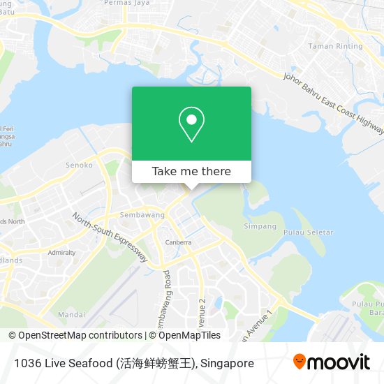 1036 Live Seafood (活海鲜螃蟹王) map