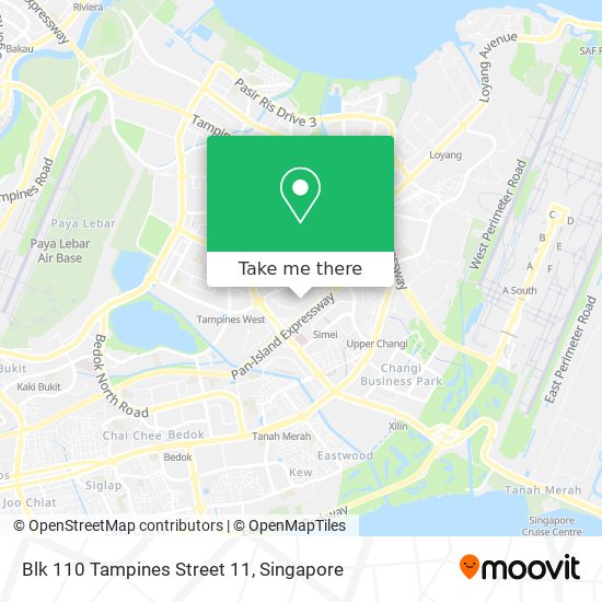 Blk 110 Tampines Street 11 map