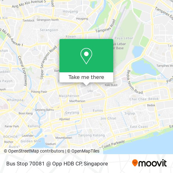 Bus Stop 70081 @ Opp HDB CP map