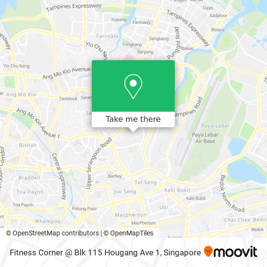 Fitness Corner @ Blk 115 Hougang Ave 1 map