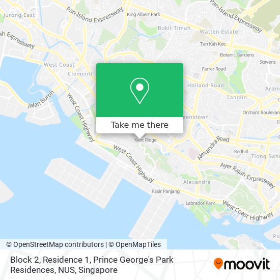 Block 2, Residence 1, Prince George's Park Residences, NUS map