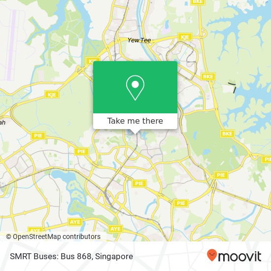 SMRT Buses: Bus 868 map