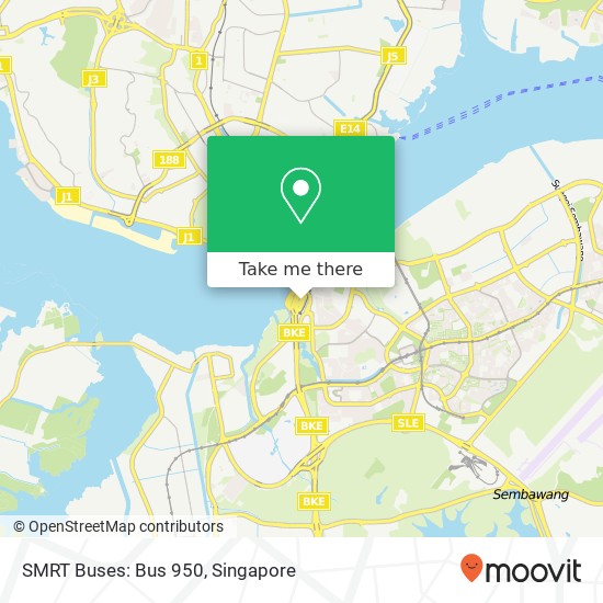 SMRT Buses: Bus 950 map