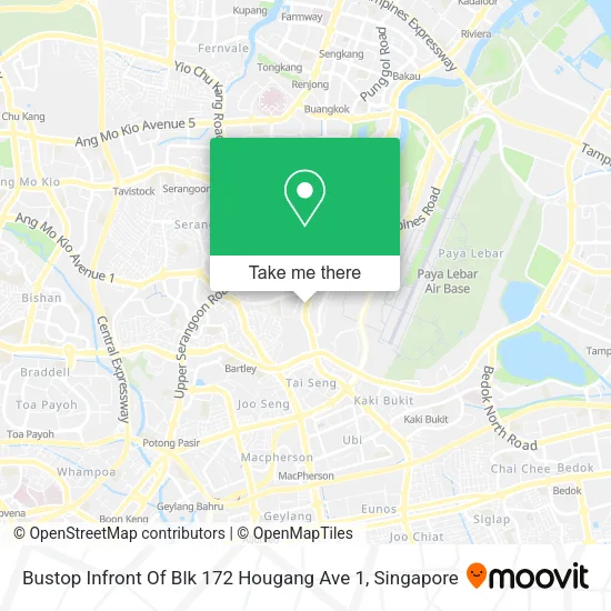 Bustop Infront Of Blk 172 Hougang Ave 1 map