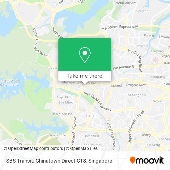 SBS Transit: Chinatown Direct CT8 map