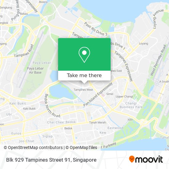 Blk 929 Tampines Street 91 map