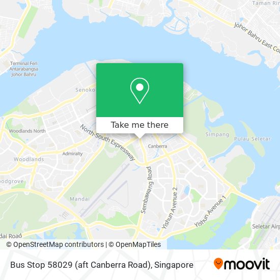 Bus Stop 58029 (aft Canberra Road) map