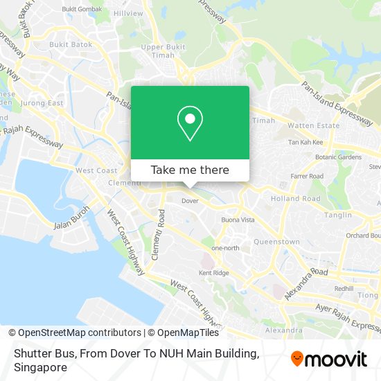 Shutter Bus, From Dover To NUH Main Building map