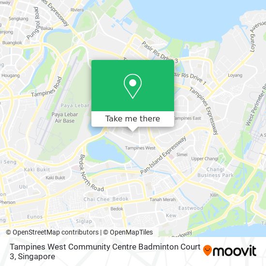 Tampines West Community Centre Badminton Court 3 map