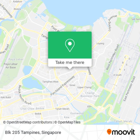 Blk 205 Tampines map