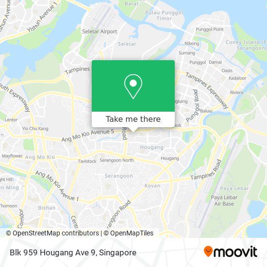 Blk 959 Hougang Ave 9 map