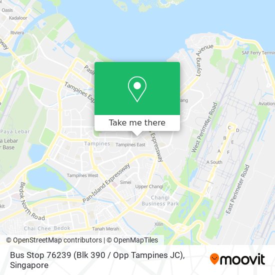 Bus Stop 76239 (Blk 390 / Opp Tampines JC)地图
