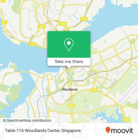 Table 116 Woodlands Center map