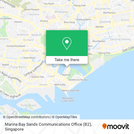 Marina Bay Sands Communications Office (B2) map