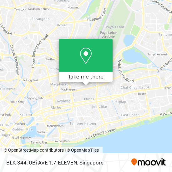 BLK 344, UBi AVE 1,7-ELEVEN map