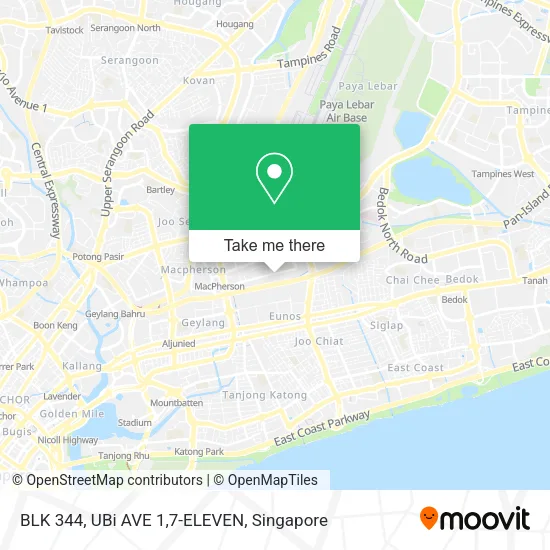 BLK 344, UBi AVE 1,7-ELEVEN map