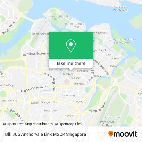 Blk 305 Anchorvale Link MSCP地图