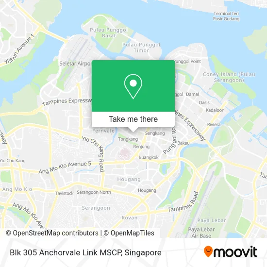 Blk 305 Anchorvale Link MSCP map