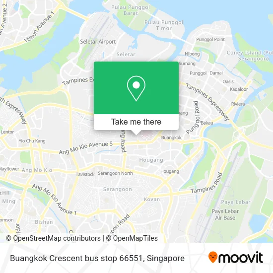 Buangkok Crescent bus stop 66551 map