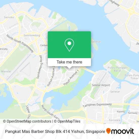 Pangkat Mas Barber Shop Blk 414 Yishun map