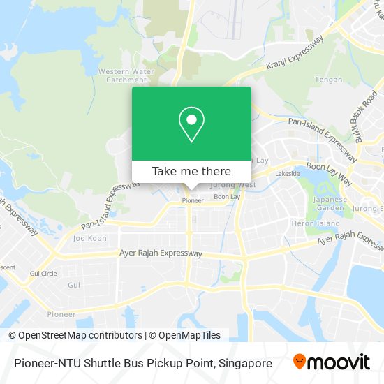 Pioneer-NTU Shuttle Bus Pickup Point map