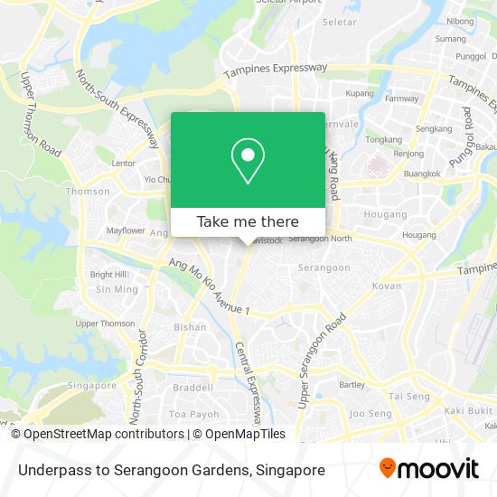 Underpass to Serangoon Gardens map