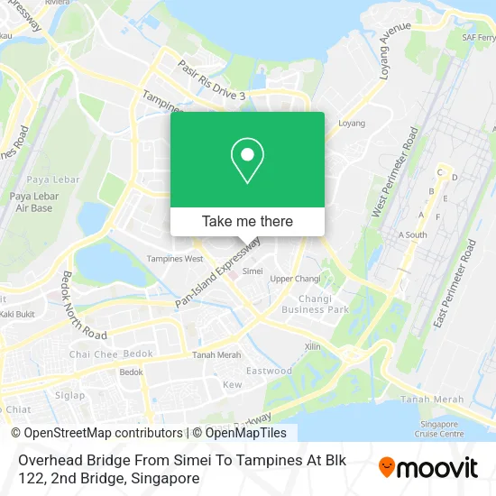 Overhead Bridge From Simei To Tampines At Blk 122,  2nd Bridge map