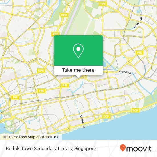 Bedok Town Secondary Library map