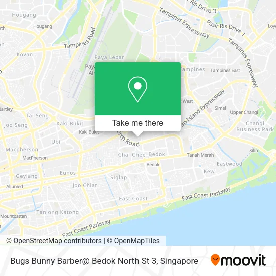 Bugs Bunny Barber@ Bedok North St 3 map