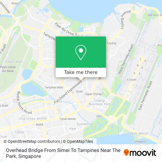 Overhead Bridge From Simei To Tampines Near The Park map