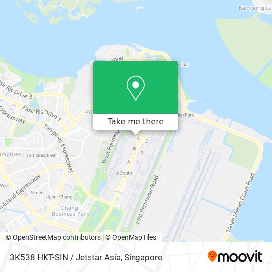 3K538 HKT-SIN / Jetstar Asia map