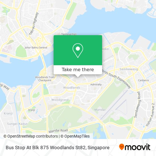 Bus Stop At Blk 875 Woodlands St82 map