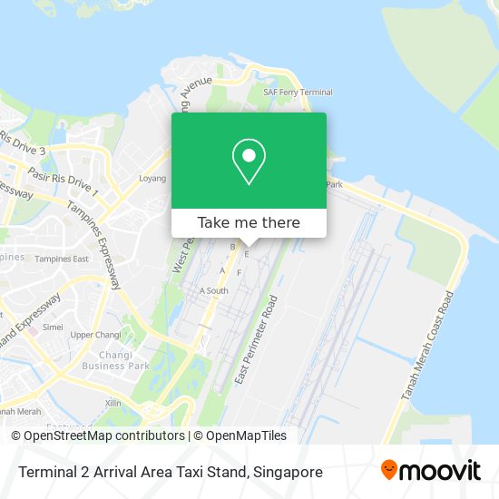 Terminal 2 Arrival Area Taxi Stand map