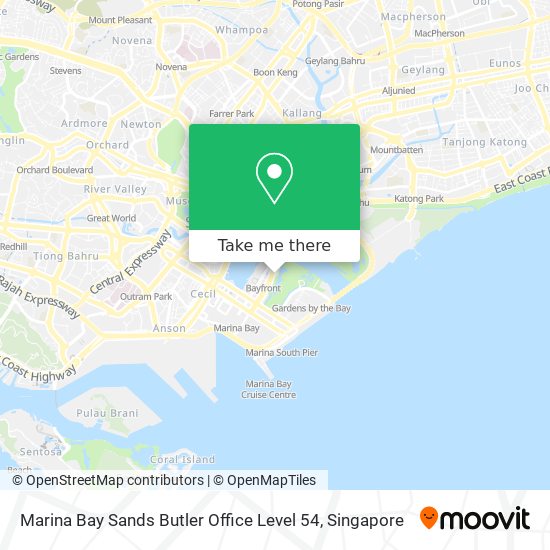 Marina Bay Sands Butler Office Level 54 map