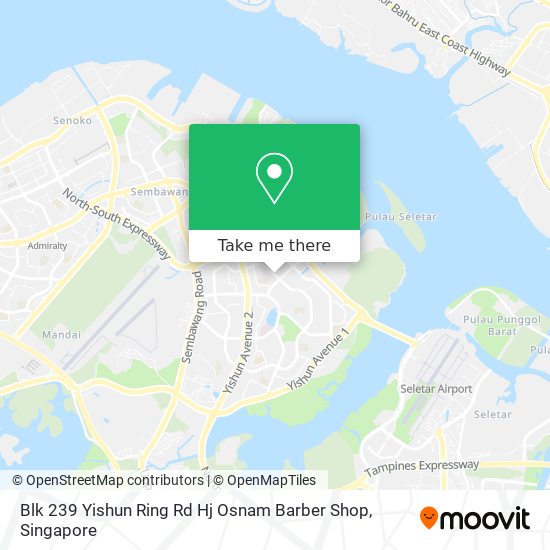 Blk 239 Yishun Ring Rd Hj Osnam Barber Shop map