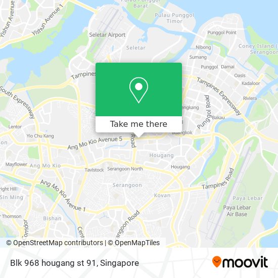 Blk 968 hougang st 91 map