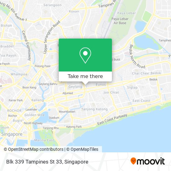 Blk 339 Tampines St 33 map