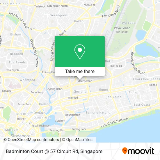 Badminton Court @ 57 Circuit Rd地图
