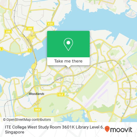 ITE College West Study Room 3601K Library Level 6 map
