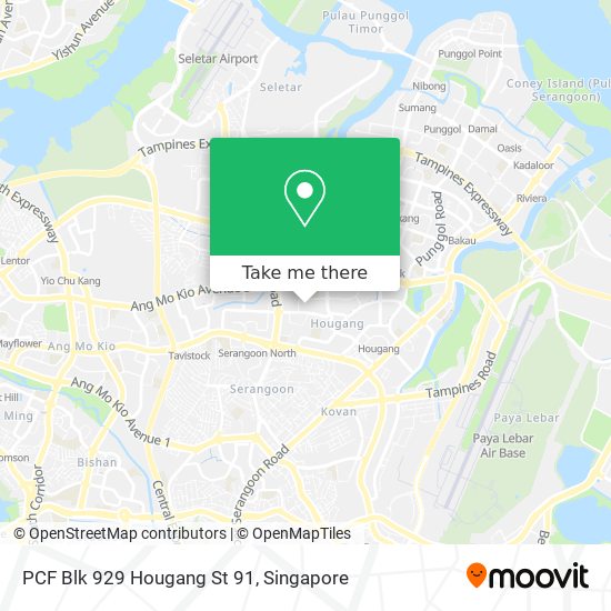 PCF Blk 929 Hougang St 91地图