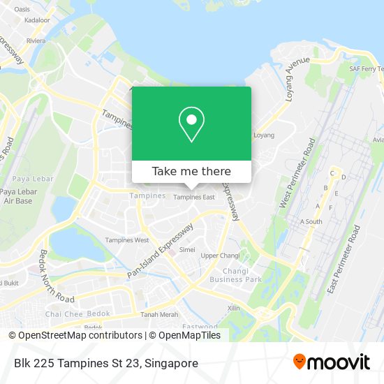 Blk 225 Tampines St 23 map