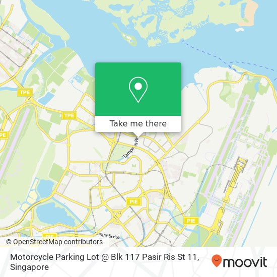 Motorcycle Parking Lot @ Blk 117 Pasir Ris St 11 map