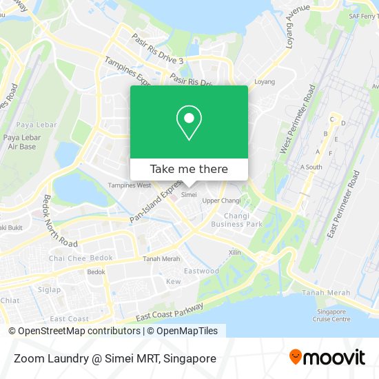Zoom Laundry @ Simei MRT map
